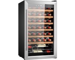Cecotec Vinoteca 34 flessen Bolero Grandsommelier 34030 roestvrij staal compressor, 80 l, compressorkoeling, temperatuur instelb