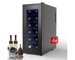 Everylimit - Wijnklimaatkast - Wijnkoelkast - Drankenkoelkast - 12 flessen - Electrische koeling - Thuisbar of kantoor - 55 W - 33 liter