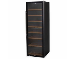 HCB® - Professionele luxe Wijnkoelkast met 2 zones - 180 flessen - Wijnklimaatkast met houten lades - Vrijstaand wijn koelkast - Klimaatkast - Wijnkast - Wijnfrigo koeler - 89 kg - Frigo - 6822