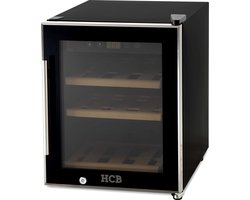 HCB® - Professionele luxe Wijnkoelkast voor 12 flessen - Wijnklimaatkast met houten lades - Vrijstaand wijn koelkast - Klimaatkast - Wijnkast - Wijnfrigo koeler - 22.3 kg - Frigo - 6808