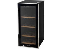 HCB® - Professionele luxe Wijnkoelkast voor 24 flessen - Wijnklimaatkast met houten lades - Vrijstaand wijn koelkast - Klimaatkast - Wijnkast - Wijnfrigo koeler - 36 kg - Frigo - 6812