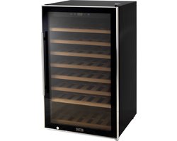 HCB® - Professionele luxe Wijnkoelkast voor 75 flessen - Wijnklimaatkast met houten lades - Vrijstaand wijn koelkast - Klimaatkast - Wijnkast - Wijnfrigo koeler - 52 kg - Frigo - 6816