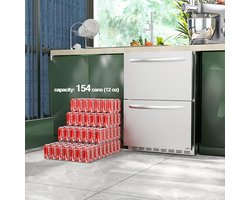 HCK Outdoor Ladekoelkast DBC-145 - 2 laden - 39 dB - 0-22°C - In & Out RVS -