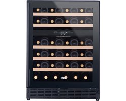 HCK Wijnkoelkast 2 zones SC-145WD - 46 Flessen - 39 dB - Stil 39 dB