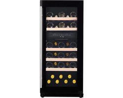 HCK Wijnkoelkast 2 zones SC-90WD - 29 Flessen - 38 cm breed - 4 tot 22 °C - Stil 39 dB - Anti UV Glasdeur - LED verlichting