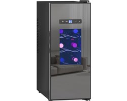 HOMCOM-Weinkühlschrank-Metall, Hartglas-51,5L x 26,5B x 65H cm-Schwarz