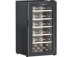 HOMCOM-Weinkühlschrank-Metall, Hartglas-53,8L x 45,1B x 79,8H cm-Schwarz