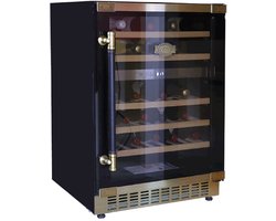 KAISER wijnkoelkast K 64750 AD, voor 46 standaardflessen á 0,75l,Retro wijnkoelkast 145l 46 wijnflessen 2 klimaatzones vrijstaand