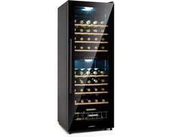 Klarstein Barossa 54 Duo Wijnkoelkast - 2 Zones - 148 Liter - 54 Flessen - Touch display - Zwart