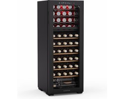 Klarstein Bovella 55 Duo+ wijnkoelkast – 55 flessen, 2-zone, 5–18°C, touch-bediening, led-verlichting, UV-bescherming, vrijstaand, wijnklimaatkast