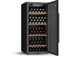 Klarstein CellarMax vrijstaande wijnkoeler - 114 flessen, 5-20°C, aanraakbediening, metalen deur, slot, alarm, 38 dB, energieklasse E