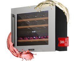 Klarstein Einbau-WeinKoelkast, 2 Zonen GetränkeKoelkast Klein, Kleiner Weinschrank 85L, Wein-Koelkast Klein mit Glastür, Indoor/Outdoor FlaschenKoelkast, Wine Fridge 36 Flaschen - betrouwbare prestaties