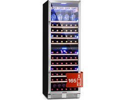 Klarstein Einbau Weinkühlschrank, 2 Zonen Getränkekühlschrank Klein, Kleiner Weinschrank 433L, Wein Kühlschrank Klein met Glastür, Indoor/Outdoor Flaschenkühlschrank, Wine Fridge 165 Flaschen – geschikt voor thuisfitness en sportschoolgebruik, duurza