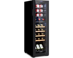 Klarstein freistehender Weinkühlschrank für 27 Flaschen Getränkekühlschrank met 2 Kühlzonen & energieeffizientem Kompressor ideal für Weinliebhaber, hält deine Weine kühl & frisch – geschikt voor thuisfitness en sportschoolgebruik, duurzame c