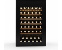 Klarstein Rhone 59 Uno wijnkoelkast - 59 flessen, 1-zone, 5-20 °C, led-bediening, UV-bescherming, stil in gebruik, zwart