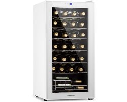 Klarstein Shiraz 28 Uno Wijnkoelkast - 74 Liter - 28 Flessen - Touch bedieningspaneel - 5-18°C - Wit glas