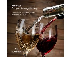 Klarstein Shiraz Premium Smart 24 - Wijnkoelkast - Wijnklimaatkast - 24 Flessen - Zilver