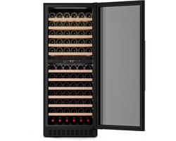 Klarstein Velaire wijnkoelkast met twee zones - 122 flessen, 2 zones, 5-22 °C, touchbediening, LED, UV-glas, inbouw of vrijstaand
