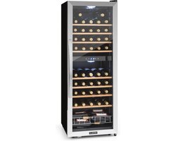 Klarstein Vinamour 54 Duo Wijnkoelkast - 2 Zones - 148 Liter - 54 Flessen - Touch display - Zwart