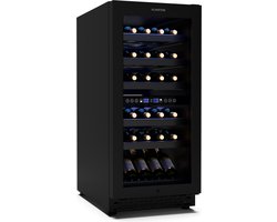 Klarstein Vinovilla 30 Duo Weinkühlschrank 2 Zonen 32 Flaschen, 5 18 °C, LED Touch, Leise 39 dB, Mattschwarz, Einbau, Weinklimaschrank Beleuchtet – geschikt voor thuisfitness en sportschoolgebruik, duurzame constructie, eenvoudig te monteren, ideaal