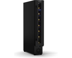 Klarstein Vinovilla 7 Uno Weinkühlschrank Einbau 7 Flaschen, 1 Zone, 5 18 °C, LED Beleuchtung, Leiser Betrieb, Mattschwarz, Schmaler Weinkühlschrank – geschikt voor thuisfitness en sportschoolgebruik, duurzame constructie, eenvoudig te monteren, idea