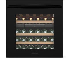 Klarstein Vinsider 30 Weinkühlschrank 2 Zonen 30 Flaschen, Einbau, 10 20 °C & 5 12 °C, LED Beleuchtung, UV Schutz, Holzböden, Leise, Energieeffizient, Schwarz, Glastür – geschikt voor thuisfitness en sportschoolgebruik, duurzame constructie, eenvoudi