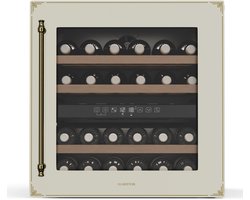 Klarstein Vinsider Victoria 36 Wijnkoelkast - 36 Flessen - Touch - UV-Bescherming - LED - Stil - 3 Schappen - 2 Zones - Wijnklimaatkast - Crème