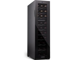 Klarstein vrijstaande wijnkoelkast 2 zones, drankkoelkast klein, kleine wijnkoelkast, wijn koelkast klein met glazen deur, indoor/outdoor flessenkoelkast, wine fridge, 27 flessen