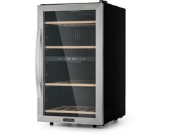 Klarstein Weinkühlschrank, Getränkekühlschrank Schmal, Kühlschrank met Glastür, Getränkekühlschränke Freistehend, Weinkühlschrank Klein, Weinkühlschränke 2 Zonen, UV Schutz, 5 18 °C, 45 Flaschen – geschikt voor thuisfitness en sportschoolgebruik, duu