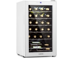 Klarstein Wijnkoeler, Kleine Drankkoeler Met 1 Zone, Vrijstaande Kleine Wijnkast, Wijnkoelkast Van 63 Liter Met Glazen Deur, Flessenkoeler Voor Binnen En Buiten, Wijnkoelkast Voor 24 Flessen