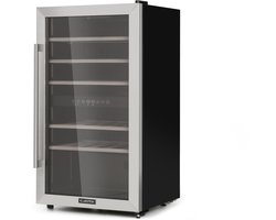 Klarstein Wijnkoelkast 2 Zones – Smalle Drankenkoelkast met Glazen Deur – Vrijstaande Wijnklimaatkast – UV-Bescherming – Temperatuur 5-22 °C – Capaciteit 29 Flessen