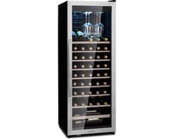 Klarstein wijnkoelkast, drankkoelkast smal, koelkast met glazen deur, drankkoelkasten vrijstaand, wijnkoelkast klein, wijnkoelkasten met 1 zone, UV-bescherming, 4-18°C, 46 flessen