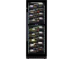 Le Chai PRO1040B - Wijnkoelkast 2 temperatuurzones - 104 flessen - Koolstoffilter - Slot - 38 dB - 9 schuiflades - Alarm - Koolstoffilter - Witte LED's