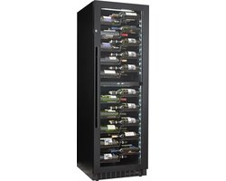 Le Chai PRO1200B - Veelzijdige wijnklimaatkast - 120 Flessen - 2 Temperatuurmodel 5 à 20 °C - Labelview - 10 Presentatielades - Slot - Zijdelingse LED's - H 180 cm
