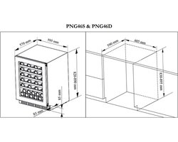 Pevino Majestic 39 flessen - 2 zones - Zwart glazen front