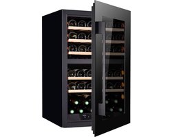 Pevino Majestic Inbouw Wijnkoelkast - 42 Flessen - 2 Zones - Zwart