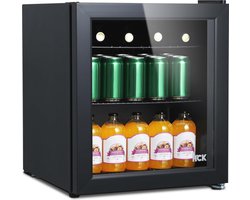 Professionele Horica Minibar Koeling – Wijnkoelkast 48L – Flessenkoelkast met Glazen Deur – Mini Koelkast met Glazen Deur – Kleine Drankenkoelkast – 2 Opslagniveaus – Minibar - F