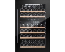Temptech OZ90DB - inbouwwijnkoelkast - 41 flessen - 2 zones - zwart