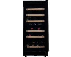 Vinata Premium Wijnklimaatkast Martino - Vrijstaand en Onderbouw - Zwart - 30 flessen - 84.6 x 38 x 58.5 cm - Glazen deur