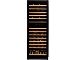 Vinata Premium Wijnklimaatkast Presanella - Vrijstaand en Onderbouw - Zwart - 150 flessen - 171 x 59.8 x 68.5 cm - Glazen deur