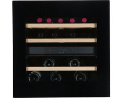 Vinata Premium Wijnklimaatkast Spedla Inbouw - Zwart - 23 flessen - 58.8 x 59.2x 56.3 cm - Glazen deur