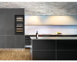 Vinata Premium Wijnklimaatkast Vinidor Inbouw - Zwart - 51 flessen - 121.8 x 55.7x 57.2 cm - Glazen deur