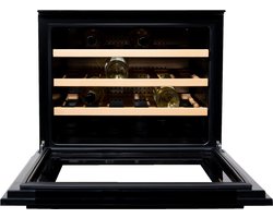 Vinata Premium Wijnkoelkast Soprana Inbouw - Zwart - 24 flessen - 45.3 x 59.2x 56.3 cm - Glazen deur