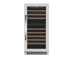 Wine Klima D104T - Wijnkoelkast - 104 flessen - 2 zones - Deur van RVS/GLAS