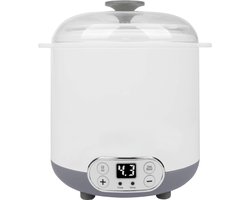 Aura® Yoghurtmaker - Yoghurtmakers - Yoghurtmachine - 9 x 170 ml - 25 tot 65 Graden - WitGrijs - 17cm x 20cm x 22cm