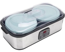 Aurixi® Yoghurtmaker - Yoghurtmakers - Yoghurtmachine - 8 x 180 ml - 20 tot 55 Graden - Zilver ‎- 40cm x 20cm x 16cm