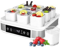 Automatische digitale yoghurtmaker voor Griekse yoghurt met temperatuur- en timerfunctie, 9 glazen yoghurtbekers