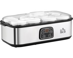 JAQZY Yoghurtmaker - Incl. 8 Glazen Potten - Constante Warmteoverdracht - Instelbare Temperatuur en Timer - Automatische Melding