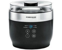 Rommelsbacher Yoghurtmaker en Roomkaasmaker JG 80 – 4 programma’s – Met 4 keramische potjes & 2 glazen containers – Voor yoghurt, roomkaas, kruidenextracten & vegan yoghurt – RVS