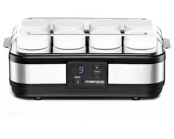 Rommelsbacher Yoghurtmaker JG 40 – 8 glazen potjes – 1,2 liter totaal – Instelbare timer – Nauwkeurige temperatuurregeling – Zelfgemaakte yoghurt zonder toevoegingen